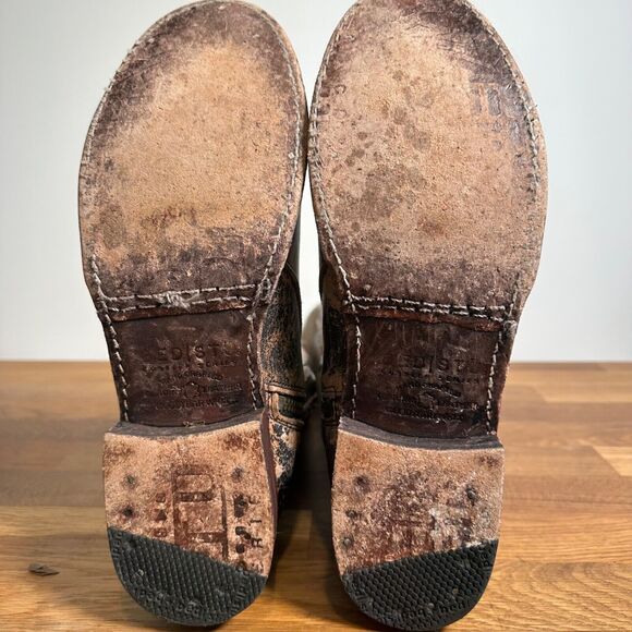 BedStu Biltmore Black Lux Riding Boots Women's 9.5 Distressed Brown Perforated - Picture 15 of 16